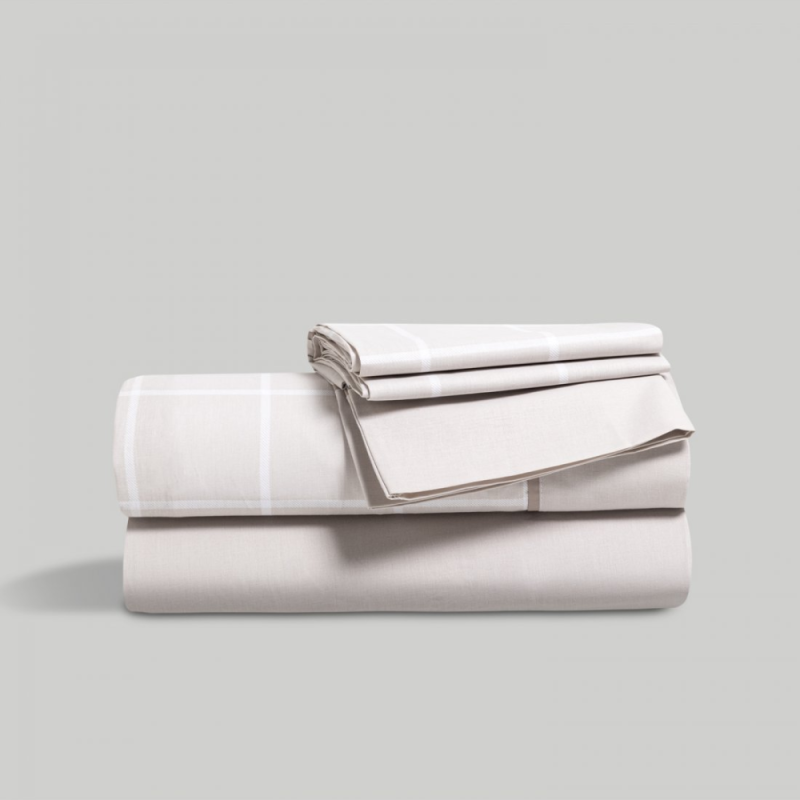 Juego de sábanas 100% algodón sostenible blanco 4 piezas cama 180