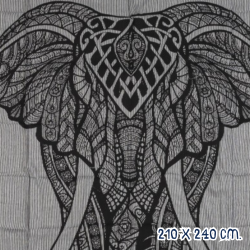 FOUTA GIGANTE ELEFANTE RAYAS GRIS PASAJE A LA INDIA