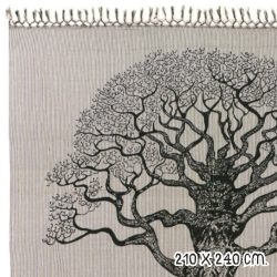 FOUTA GIGANTE ARBOL DE LA VIDA RAYAS GRIS