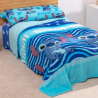 Juego de sábanas invierno CORALINA LILO & STITCH AZUL PARA CAMA DE 90 CM.